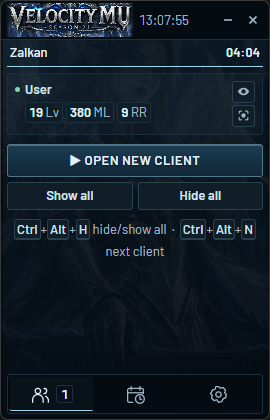 VelocityMU Companion — Clients; User